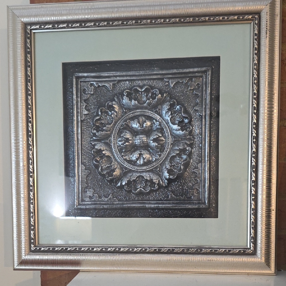 Silver Framed Ornate Wall Art